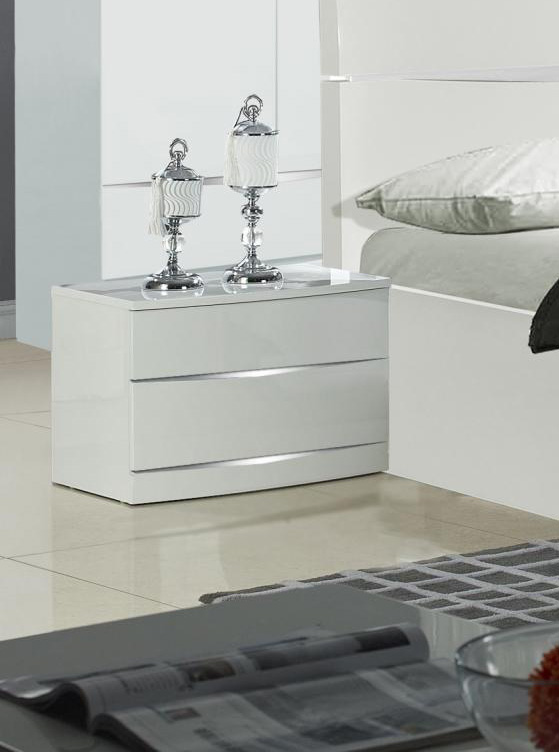Arden White High Gloss Bedside Table